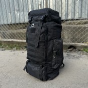 70L-B / Великий армійський чорний рюкзак баул 70 л