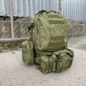 55L-OL / Армейский рюкзак с подсумками. Олива 55 L